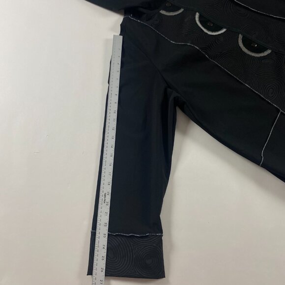 Vintage 90s Red Rover Jacket Women's XL Black Abstract Softshell Made in the USA - Picture 10 of 11